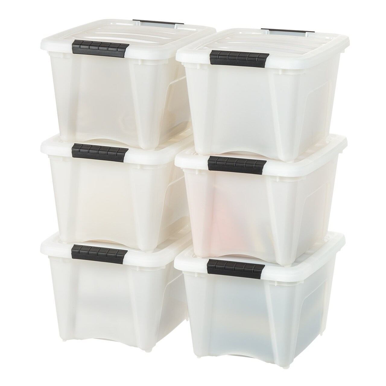 IRIS USA 19qt Plastic Storage Bin with Lid and Secure Latching Buckles